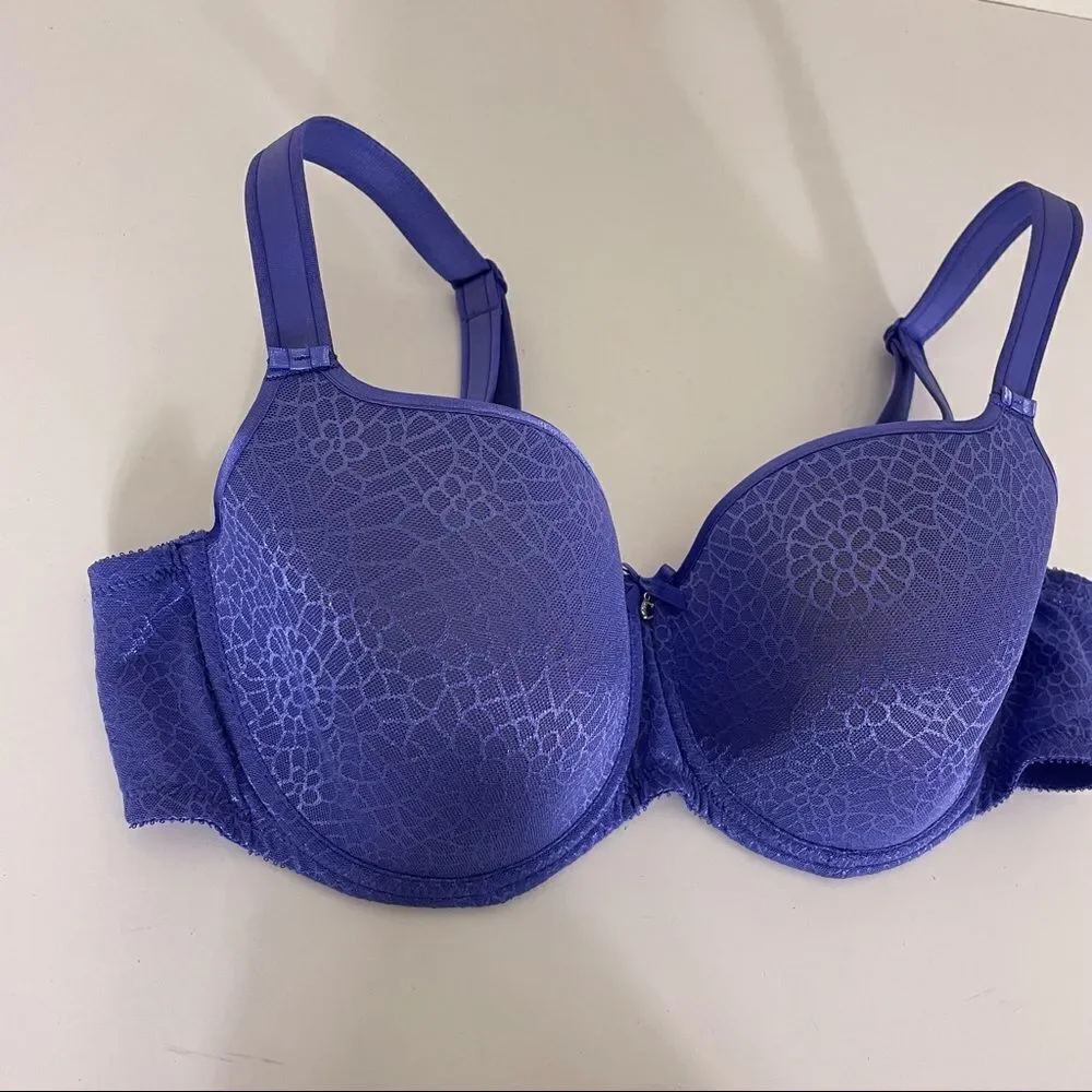 Chantelle Purple Flower Print‎ Lightly Lined Bra 40C